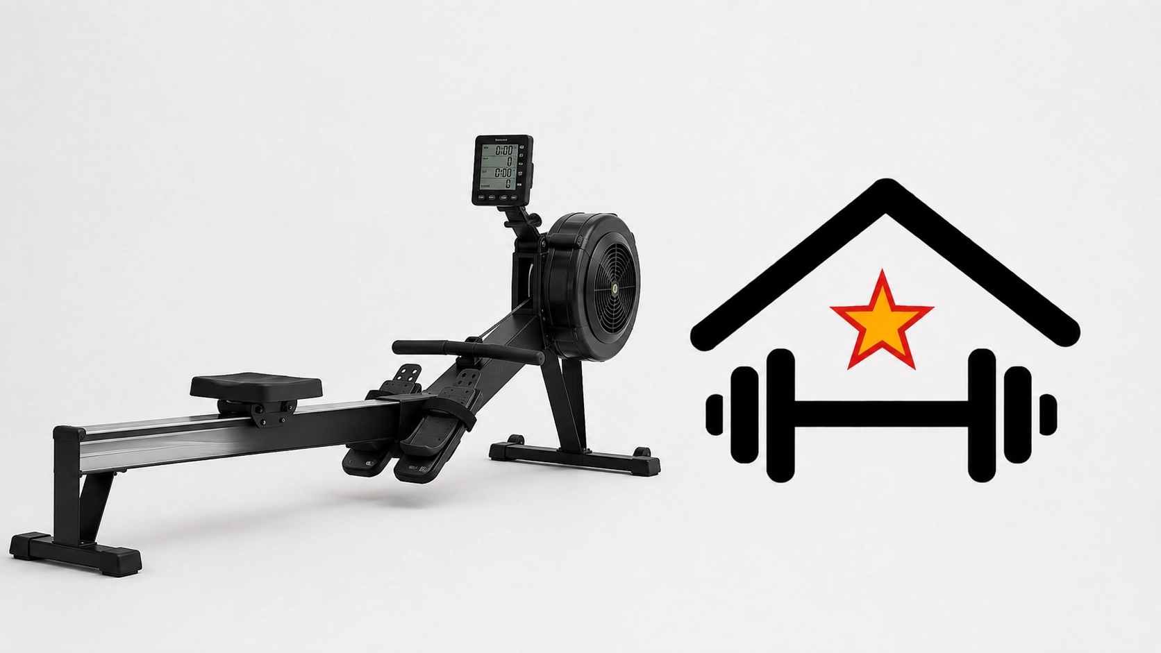 Rowing Machine Air resistance rowing machine with digital performance monitor, comfortable seat, and adjustable footrest for effective full-body cardio training
