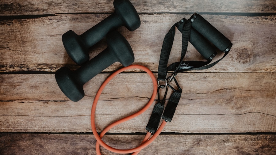 Person demonstrating correct exercise form using home gym equipment during workout