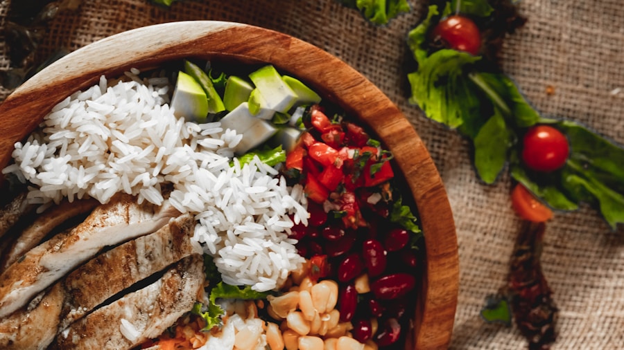 Prepared meal with lean protein, whole grains, and vegetables for post-strength training recovery